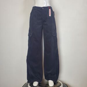 NEW Unionbay Gray Corduroy Low Rise Wide Leg Cargo Pants